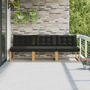 vidaXL Buiten Midden Sofa Massief Acaciahout en Textilene Wit