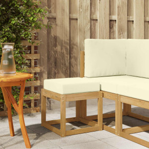 vidaXL Buitenstoolbank Wit 43 x 43 x 45 cm Massief Acaciahout
