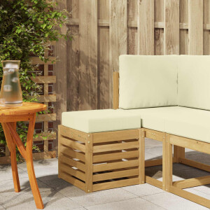 vidaXL Buitenstoolbank Wit 43 x 43 x 45 cm Massief Acaciahout