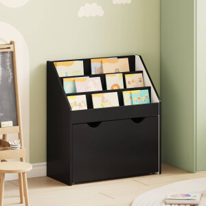 vidaXL Kinderen Boekenkast Zwart 60 x 29,5 x 69 cm Bewerkt hout