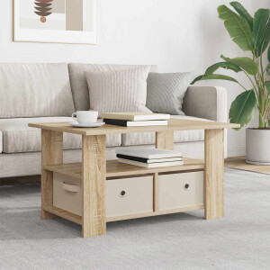 vidaXL Salontafel met lade Sonoma Eiken 77 x 55 x 42 cm Bewerkt hout