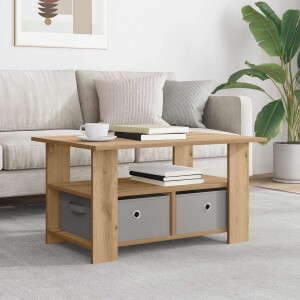 vidaXL Salontafel met lade Artisan Eiken 77 x 55 x 42 cm Bewerkt hout