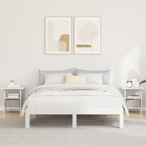 vidaXL Nachtkastje met lade 2 pcs Wit 41 x 40 x 45 cm Bewerkt hout