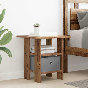 vidaXL Nachtkastje met lade Oudhout 41 x 40 x 45 cm Bewerkt hout