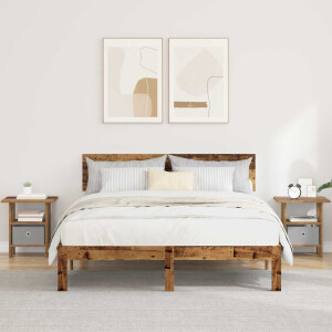 vidaXL Nachtkastje met lade 2 pcs Oudhout 41 x 40 x 45 cm Bewerkt hout