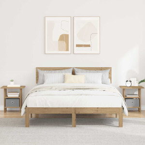 vidaXL Nachtkastje 2 pcs Artisan Eiken 41 x 40 x 45 cm Bewerkt hout