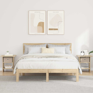 vidaXL Nachtkastje 2 pcs Sonoma Eiken 41 x 40 x 45 cm Bewerkt hout
