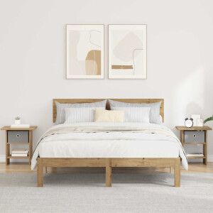 vidaXL Nachtkastje 2 pcs Artisan Eiken 41 x 40 x 45 cm Bewerkt hout