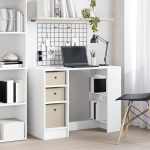 vidaXL Bureau met lade met plank Wit 100 x 40 x 75 cm Bewerkt hout