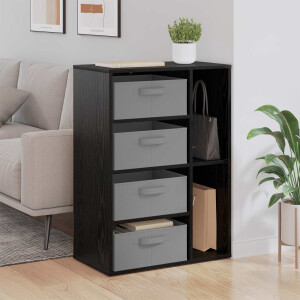 vidaXL Dressoir met lade Zwart Eiken 60 x 33,5 x 84 cm