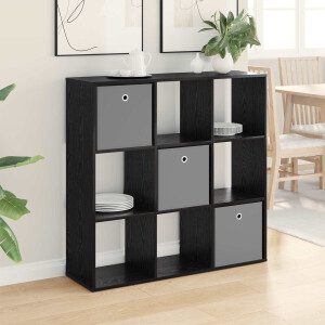 vidaXL Dressoir met lade Zwart Eiken 102 x 31 x 99,5 cm