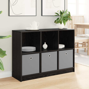 vidaXL Dressoir met lade Zwart Eiken 102 x 32 x 73,5 cm