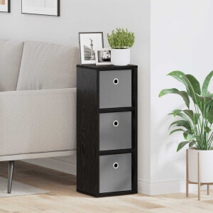 vidaXL Dressoir met lade Zwart Eiken 25,5 x 22 x 69,5 cm