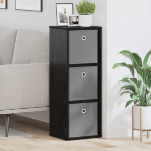 vidaXL Dressoir met lade Zwart Eiken 30,5 x 27 x 84,5 cm