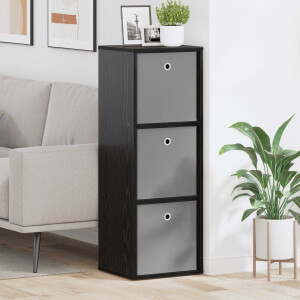 vidaXL Dressoir met lade Zwart Eiken 35 x 32 x 99,5 cm