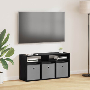 vidaXL Laagkast met lade Zwart Eiken 87 x 27,5 x 43 cm
