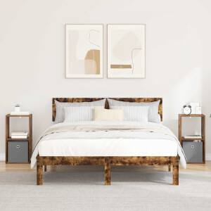 vidaXL Nachtkastje met lade 2 pcs Gerookt eiken 30,5 x 27 x 59,5 cm