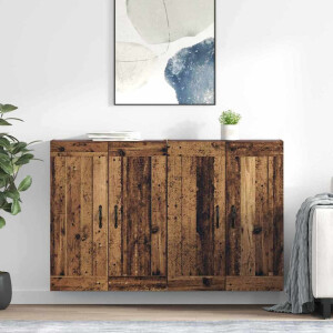vidaXL Wandkast 2 pcs Oudhout 69,5 x 34 x 90 cm Bewerkt hout