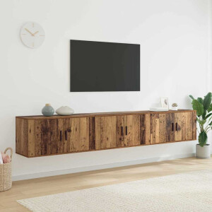 vidaXL Wandtv-kast Set 3 pcs Oud Hout 80 x 34,5 x 40 cm Bewerkt hout
