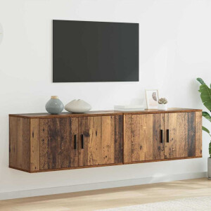 vidaXL Wandtv-kast Set 2 pcs Oud Hout 80 x 34,5 x 40 cm Bewerkt hout