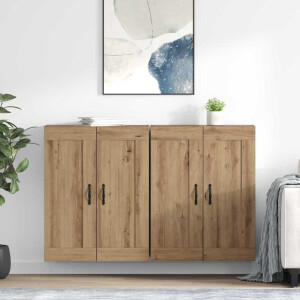 vidaXL Wandkast 2 pcs Artisan Eiken 69,5 x 34 x 90 cm Bewerkt hout