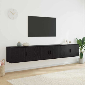 vidaXL Wandtv-kast Set 3 pcs Zwart Eiken 80 x 34,5 x 40 cm