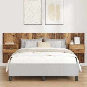 vidaXL Hoofdbord Met Kast met lade 3 pcs Oud Hout Bewerkt hout
