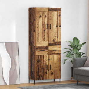vidaXL Hoge kast 2 pcs Oud Hout Bewerkt hout