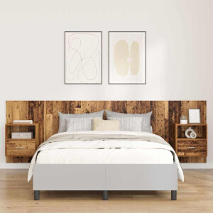 vidaXL Hoofdbord Met Kast met lade 3 pcs Oud Hout Bewerkt hout
