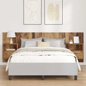 vidaXL Hoofdbord Met Kast met lade 3 pcs Oud Hout Bewerkt hout