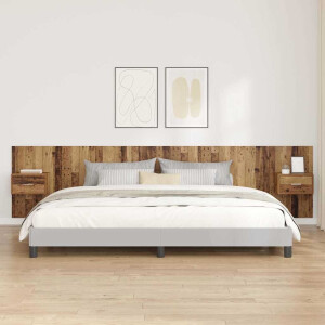 vidaXL Hoofdbord Met Kast met lade 3 pcs Oud Hout Bewerkt hout