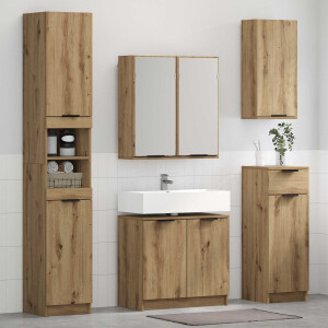 vidaXL Badkamermeubelset met lade 3 pcs Artisan Eiken Bewerkt hout