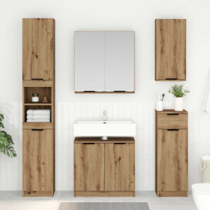 vidaXL Badkamerkastenset met plank Artisan Eiken Bewerkt hout
