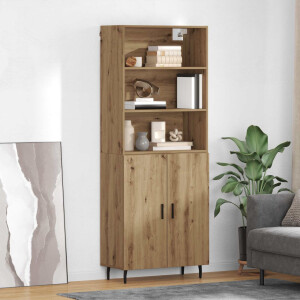 vidaXL Hoge kast Artisan Eiken 69,5 x 34 x 180 cm