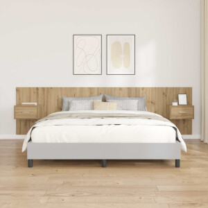 vidaXL Hoofdbord Met Kast met lade 3 pcs Artisan Eiken Bewerkt hout