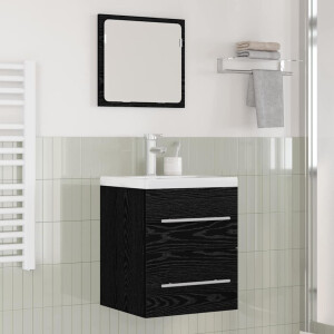 vidaXL Badkamertenk te kast met lade Zwart Eiken 41 x 38,5 x 48 cm