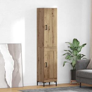 vidaXL Hoge kast Artisan Eiken 69,5 x 34 x 180 cm Bewerkt hout