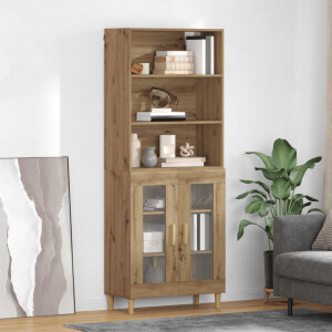 vidaXL Hoge kast Artisan Eiken 69,5 x 32,5 x 180 cm Bewerkt hout
