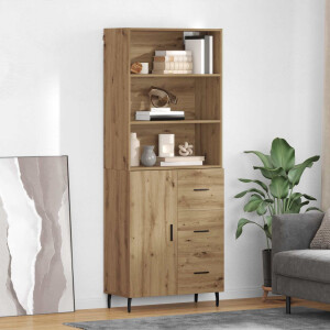 vidaXL Hoge kast met lade Artisan Eiken 69,5 x 34 x 180 cm