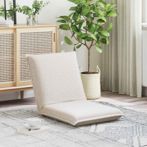 vidaXL Verstelbare vlo stoelen Crèmekleurig Schapenstof