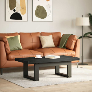 vidaXL Salontafel NOAIN Zwart 119 x 60 x 40 cm Massief grenenhout