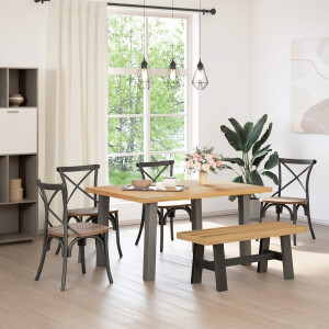 vidaXL Eetbank NOAIN 120 x 41 x 45 cm Massief grenenhout Naturel