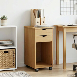 vidaXL Rolling Kast HoningBruin 34 x 39 x 65,5 cm Massief grenenhout