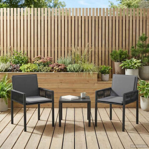 vidaXL Tuinstoelen met kussen 6 pcs Zwart en Donkergrijs poly rattan