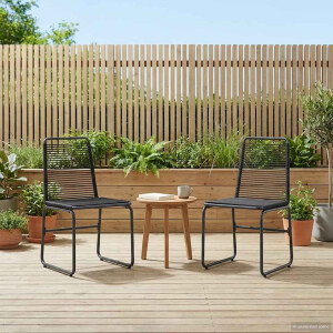 vidaXL Tuinstoelen 2 pcs Zwart 48 x 55 x 89,5 cm Rattan