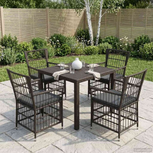 vidaXL Tuinstoelen 4 st Zwart PE rattan, Staal en Polyester Stof