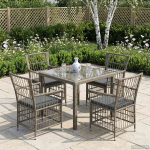 vidaXL Tuinstoelen 4 st Grijs poly rattan