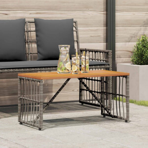 vidaXL Buiten Tafel Grijs 80 x 40 x 40 cm Staal en Poly Rattan