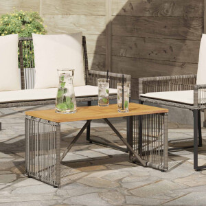 vidaXL Buiten Tafel Grijs en Bruin 80 x 40 x 40 cm poly rattan