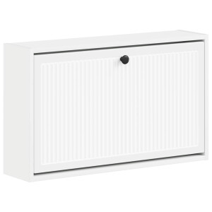 vidaXL Wandgemonteerde Schoenkast EDE 71 x 17 x 43 cm Bewerkt hout Wit